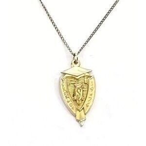 Vintage 1974 Senior Class Pendant Necklace Gold Tone #J019